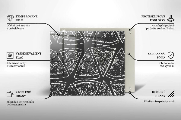 Sklo za varnú dosku Pizza ilustrácie