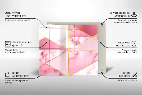 Sklo za varnú dosku Geometrický mramor