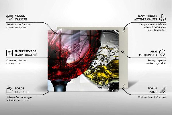 Sklo za varnú dosku Poháre vína