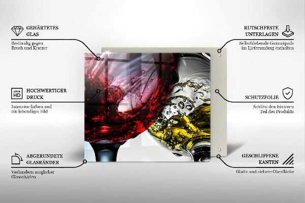 Sklo za varnú dosku Poháre vína