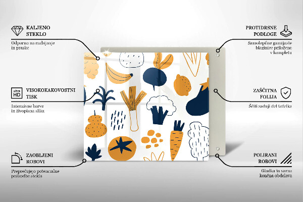 Sklo za varnú dosku Jedlo ilustrácie