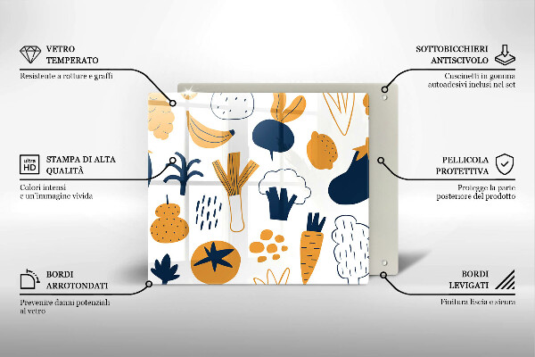 Sklo za varnú dosku Jedlo ilustrácie