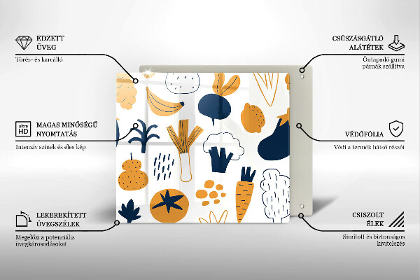 Sklo za varnú dosku Jedlo ilustrácie