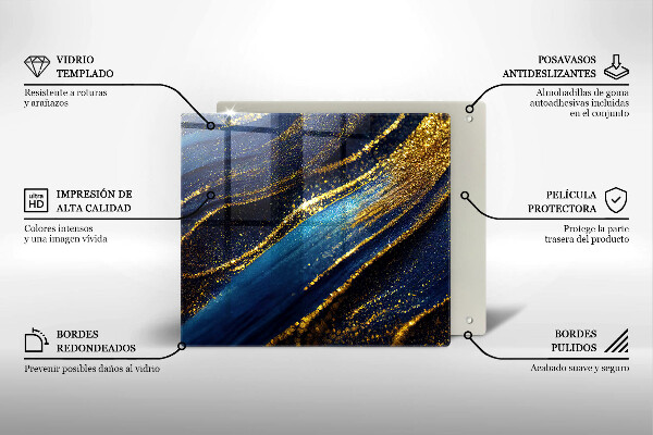 Krycia doska na sporák Námornícka modrá abstrakcia
