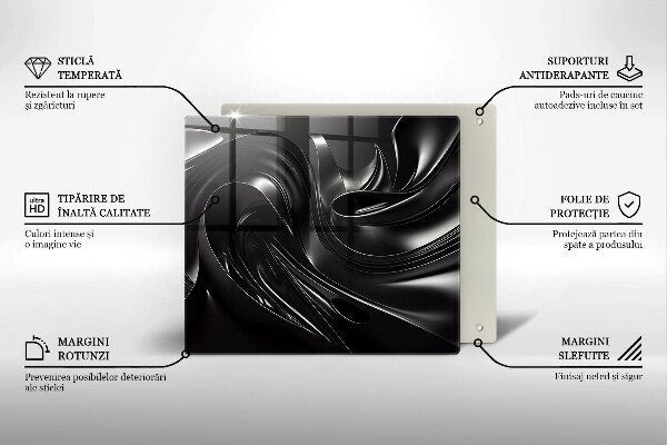 Krycia doska na sporák Abstraktná čierna hmota