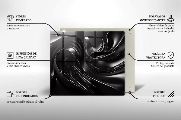 Krycia doska na sporák Abstraktná čierna hmota