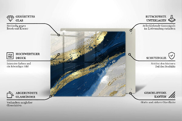 Krycia doska na sporák Textúra so zlatom
