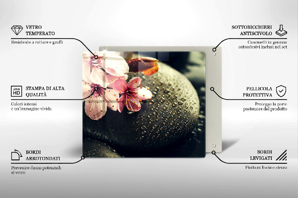 Krycia doska na sporák Kvety zenové kamene