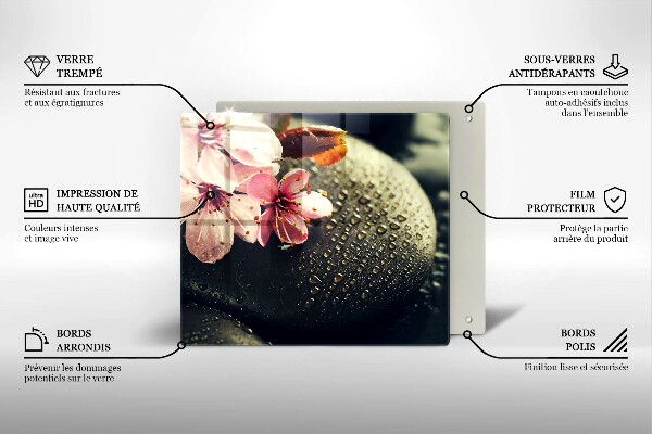 Krycia doska na sporák Kvety zenové kamene