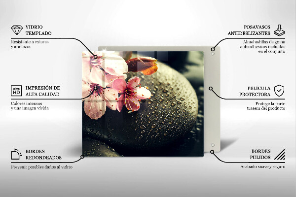 Krycia doska na sporák Kvety zenové kamene