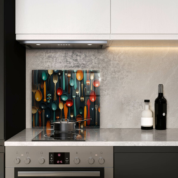 Krycia doska na sporák Farebné lyžice a vidličky