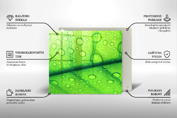 Sklo za varnú dosku Detailný záber na list