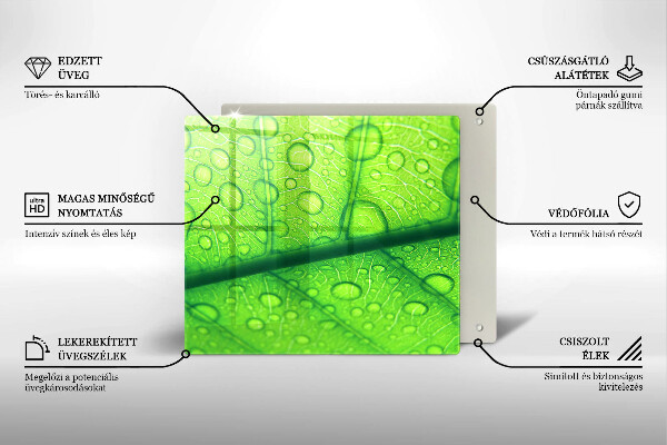 Sklo za varnú dosku Detailný záber na list