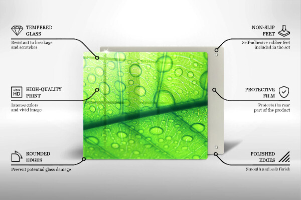 Sklo za varnú dosku Detailný záber na list