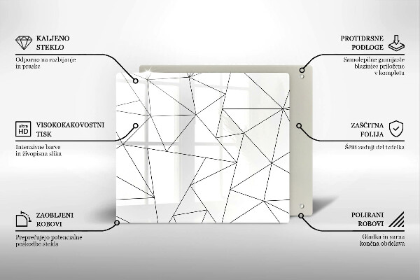 Sklo za varnú dosku Biele trojuholníky