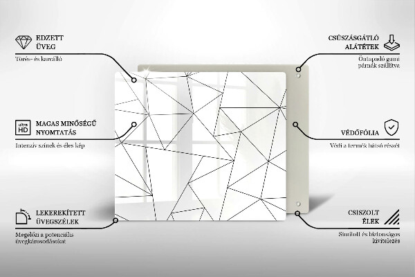 Sklo za varnú dosku Biele trojuholníky