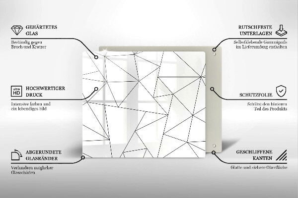 Sklo za varnú dosku Biele trojuholníky