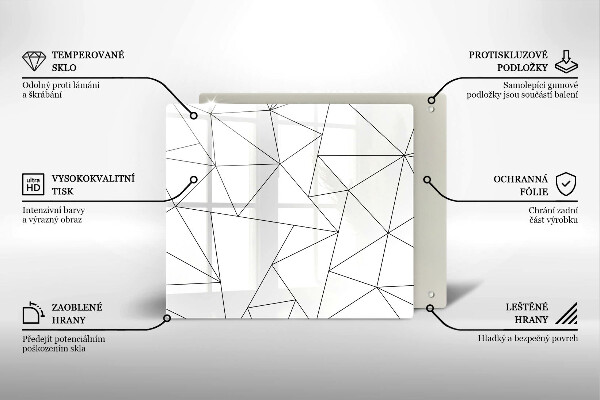 Sklo za varnú dosku Biele trojuholníky