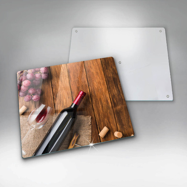 Sklenený kryt za sporák Fľaša červeného vína