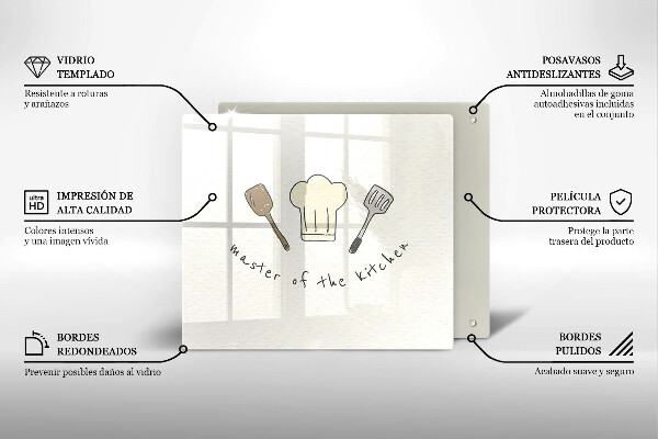 Sklenený kryt za sporák Master of the Kitchen