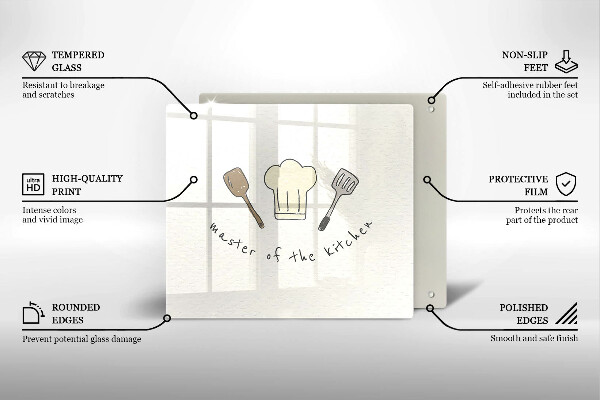 Sklenený kryt za sporák Master of the Kitchen