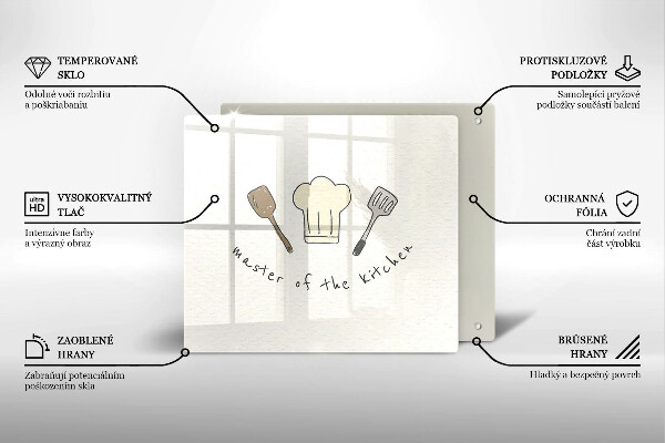 Sklenený kryt za sporák Master of the Kitchen