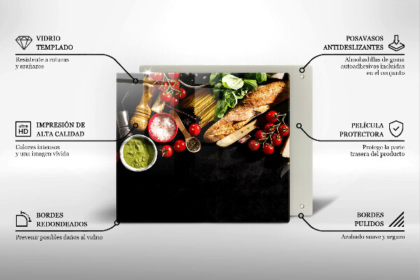 Sklenený kryt za sporák Talianske prísady a koreniny