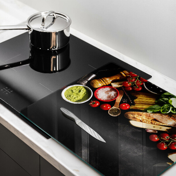 Sklenený kryt za sporák Talianske prísady a koreniny