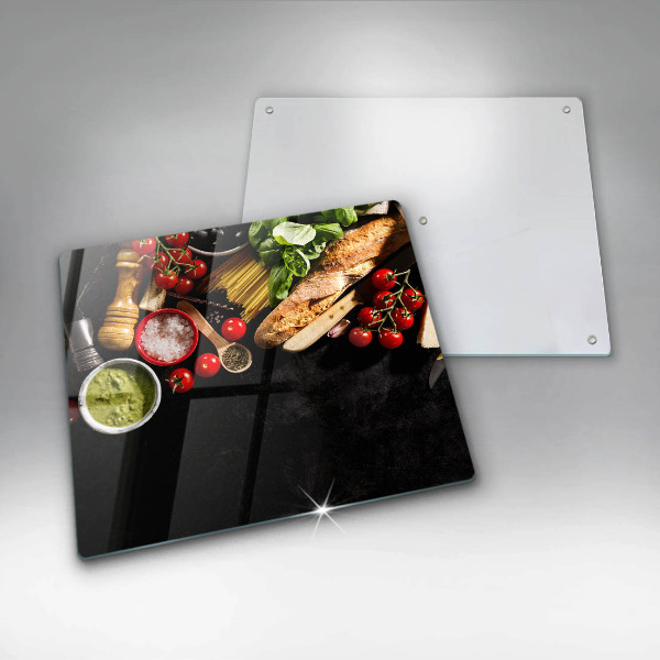 Sklenený kryt za sporák Talianske prísady a koreniny