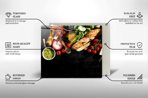 Sklenený kryt za sporák Talianske prísady a koreniny