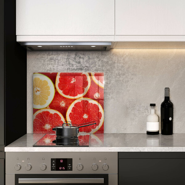 Sklenený kryt za sporák Plátky grapefruitu