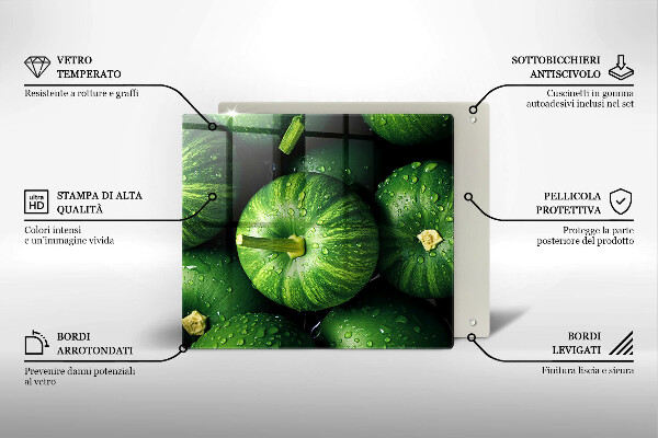 Sklenený kryt za sporák Zelené tekvice