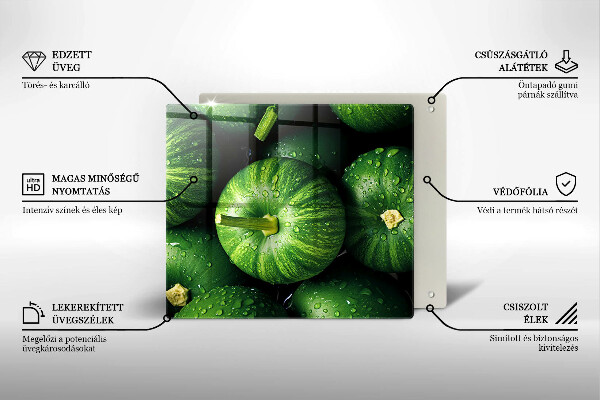 Sklenený kryt za sporák Zelené tekvice