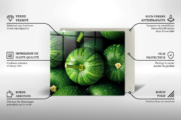 Sklenený kryt za sporák Zelené tekvice