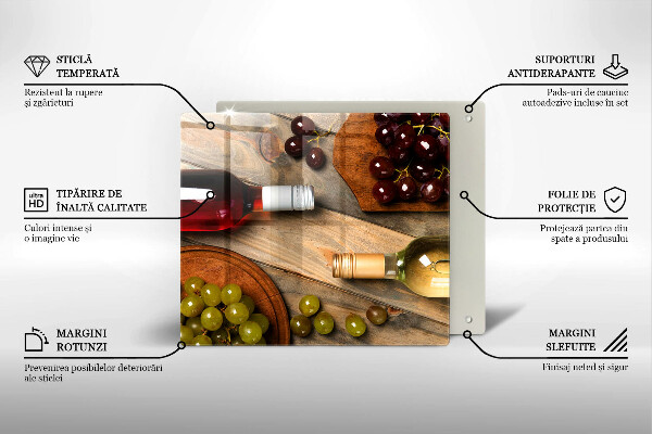 Sklenený kryt za sporák Fľaše na víno a hrozno