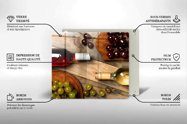 Sklenený kryt za sporák Fľaše na víno a hrozno