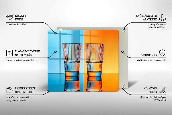 Sklenený kryt za sporák Dva poháre vody