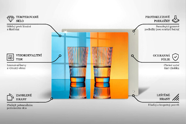 Sklenený kryt za sporák Dva poháre vody