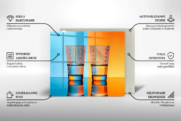 Sklenený kryt za sporák Dva poháre vody