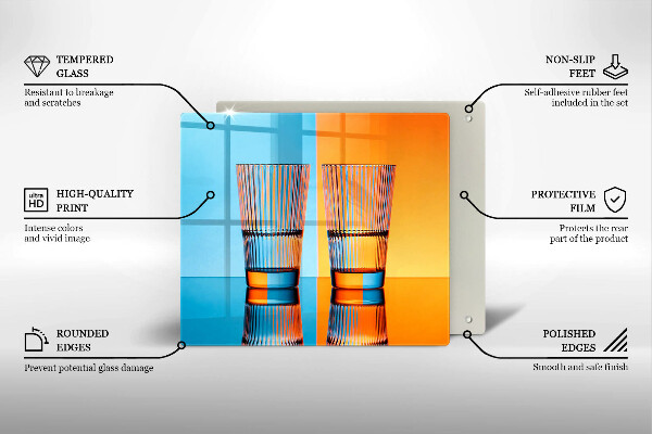 Sklenený kryt za sporák Dva poháre vody