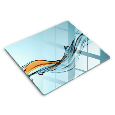 Sklenený kryt za sporák Voda na modrom pozadí