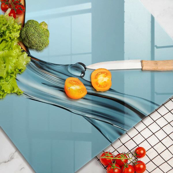 Sklenený kryt za sporák Voda na modrom pozadí