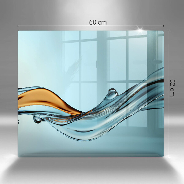 Sklenený kryt za sporák Voda na modrom pozadí