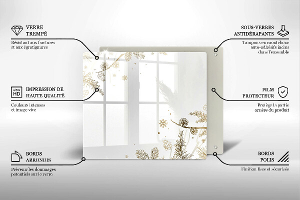 Sklenený kryt za sporák Zimné dekorácie