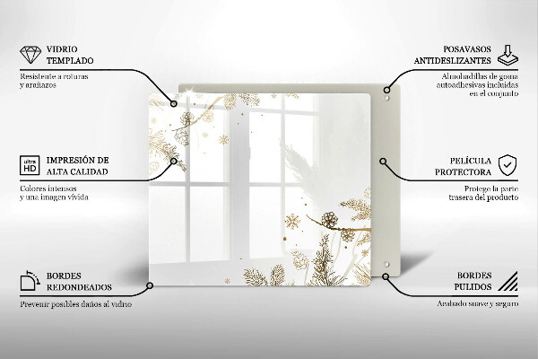 Sklenený kryt za sporák Zimné dekorácie