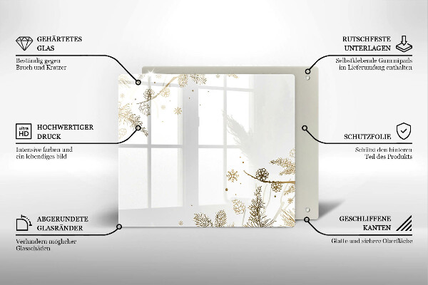 Sklenený kryt za sporák Zimné dekorácie