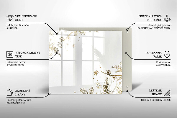 Sklenený kryt za sporák Zimné dekorácie