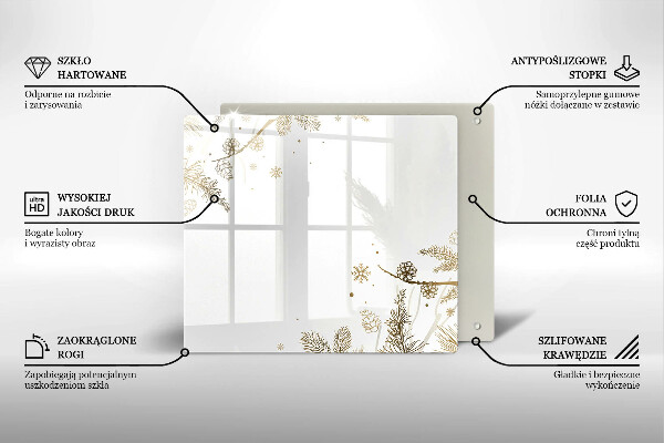 Sklenený kryt za sporák Zimné dekorácie