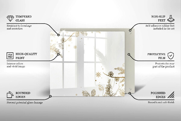 Sklenený kryt za sporák Zimné dekorácie