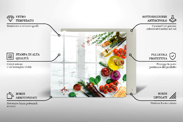 Sklenený kryt za sporák Zelenina a korenie